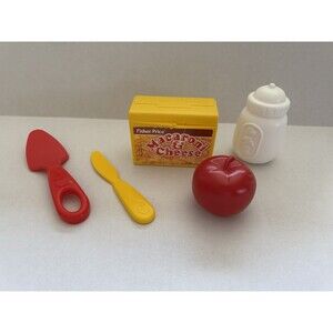 Vintage Fisher Price Play Food Utencil Toy Lot Kitchen